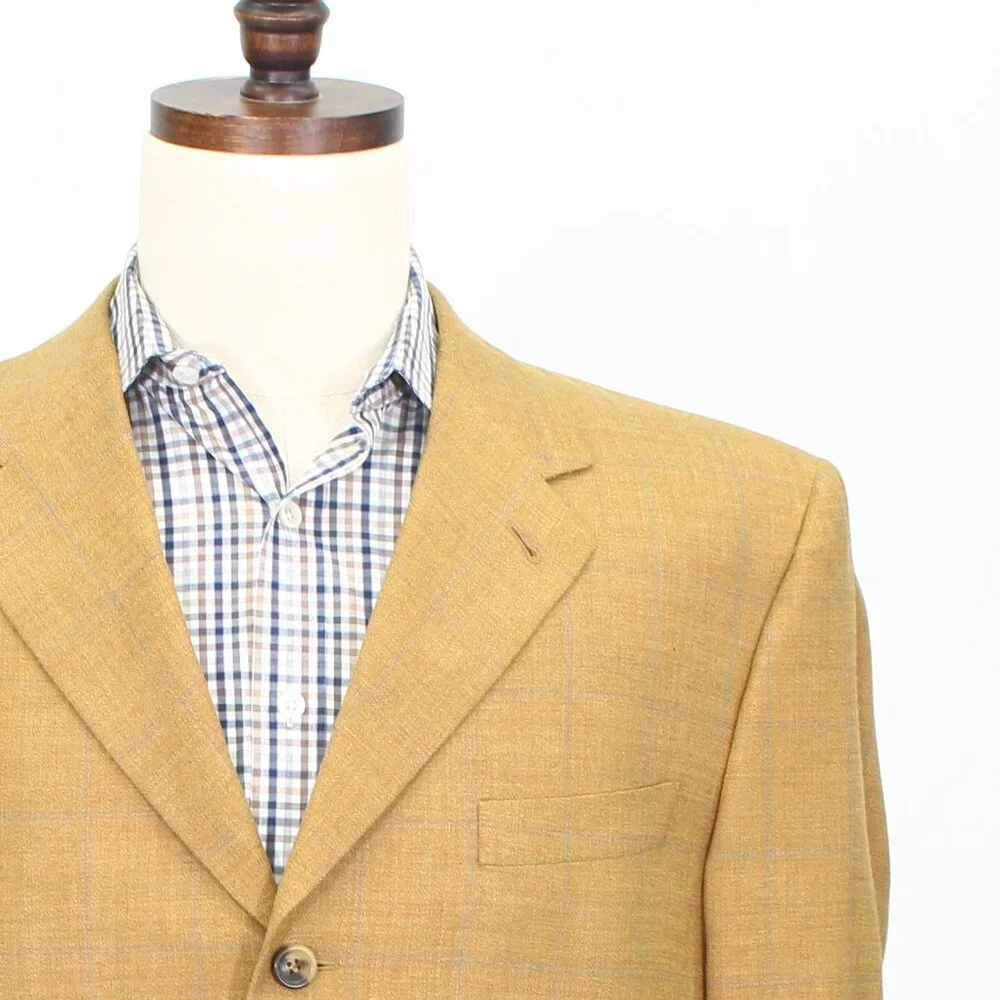 Canali 42L Brown Blazer Sport Coat Jacket 3-Button Check Y412